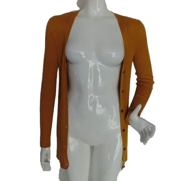 VERA WANG Lavender Label Sweater, S, Mustard yellow, Silk & Cashmere, Ribbed - Picture 13 of 15